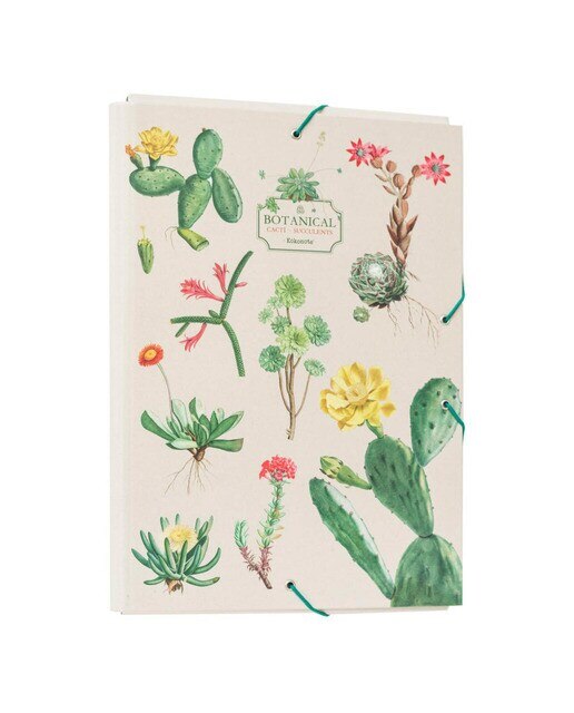 Pasta com Abas Botanical 34x24,5x2,5 Verde Verde / Bege-1