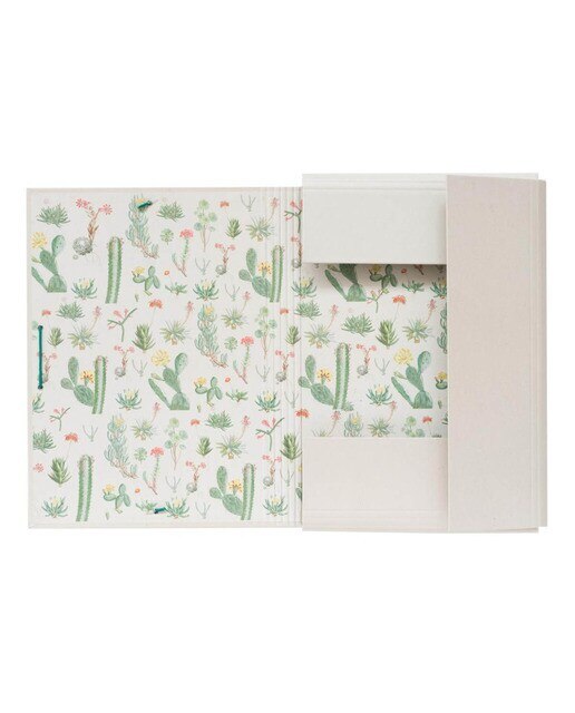 Pasta com Abas Botanical 34x24,5x2,5 Verde Verde / Bege-3