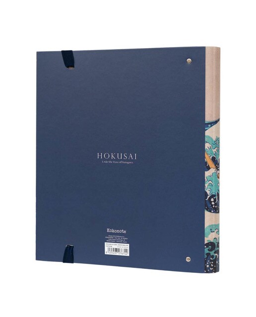 Pasta 4 Argolas Hokusai - Azul e Cinzento Azul / Cinzento-2