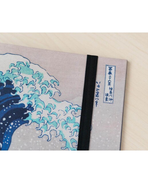 Pasta 2 Argolas Hokusai - Branco Branco / Azul-6
