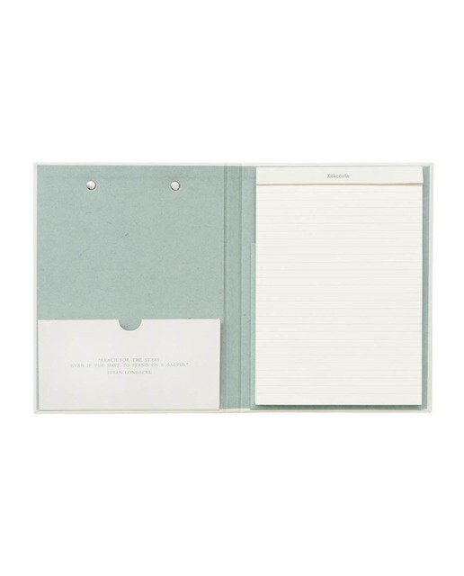 Pasta com Pinça Botanical Cacti A5 - Branco Branco / Verde-2