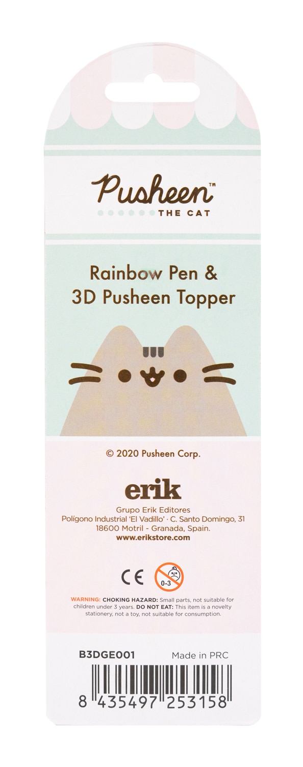 Caneta esferográfica 3D 10 Cores Pusheen 2x2x16,5 Verde Verde / Castanho-2
