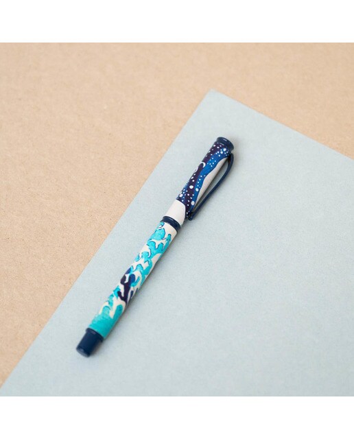 Caneta Esferográfica Hokusai - Azul e Bege Azul / Bege-5