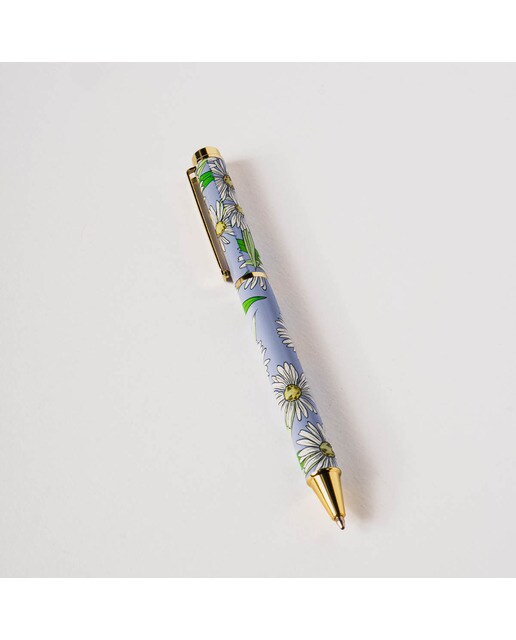 Esferográfica Metálica Margaridas - Verde/Branco Azul / Multicolor-2