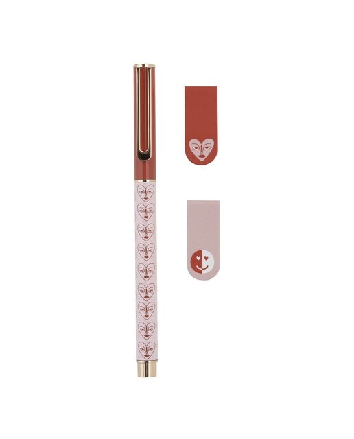 Conjunto de caneta e marcadores Crvsh x Kokonote Rosa Rosa/Vermelho-1