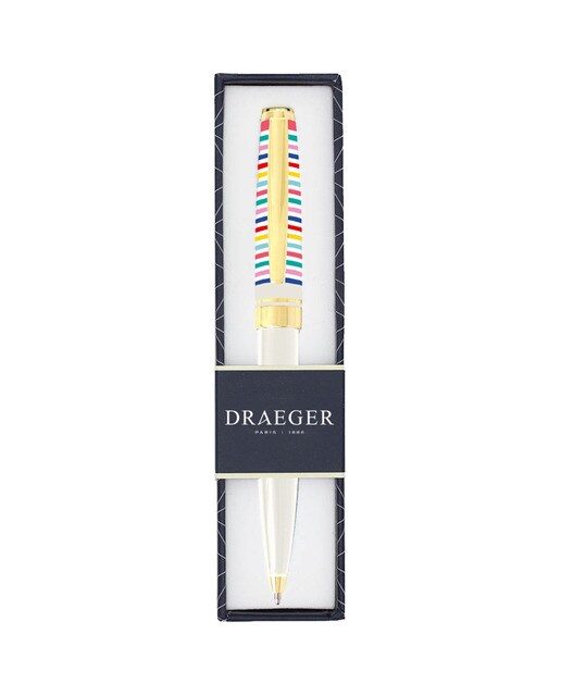 Esferográfica riscas Draeger branco e multicor Branco / Multicolor-1