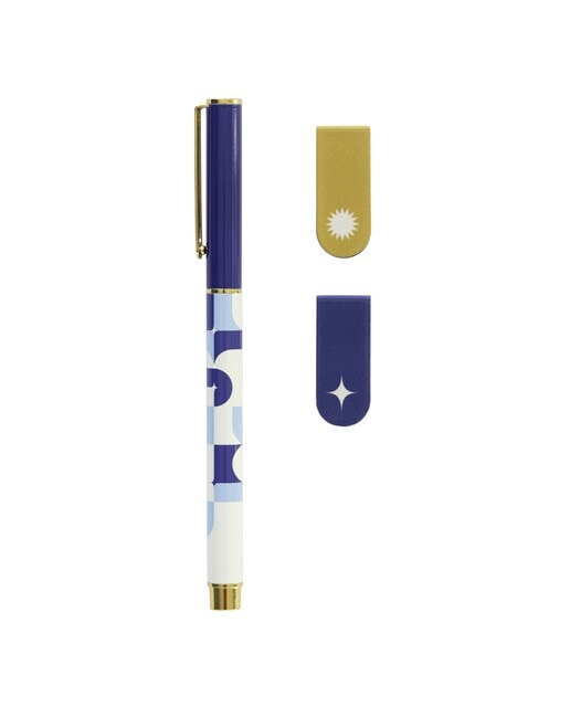 Conjunto de caneta e marcador Akalia Kokonote Azul Azul / Amarelo-1