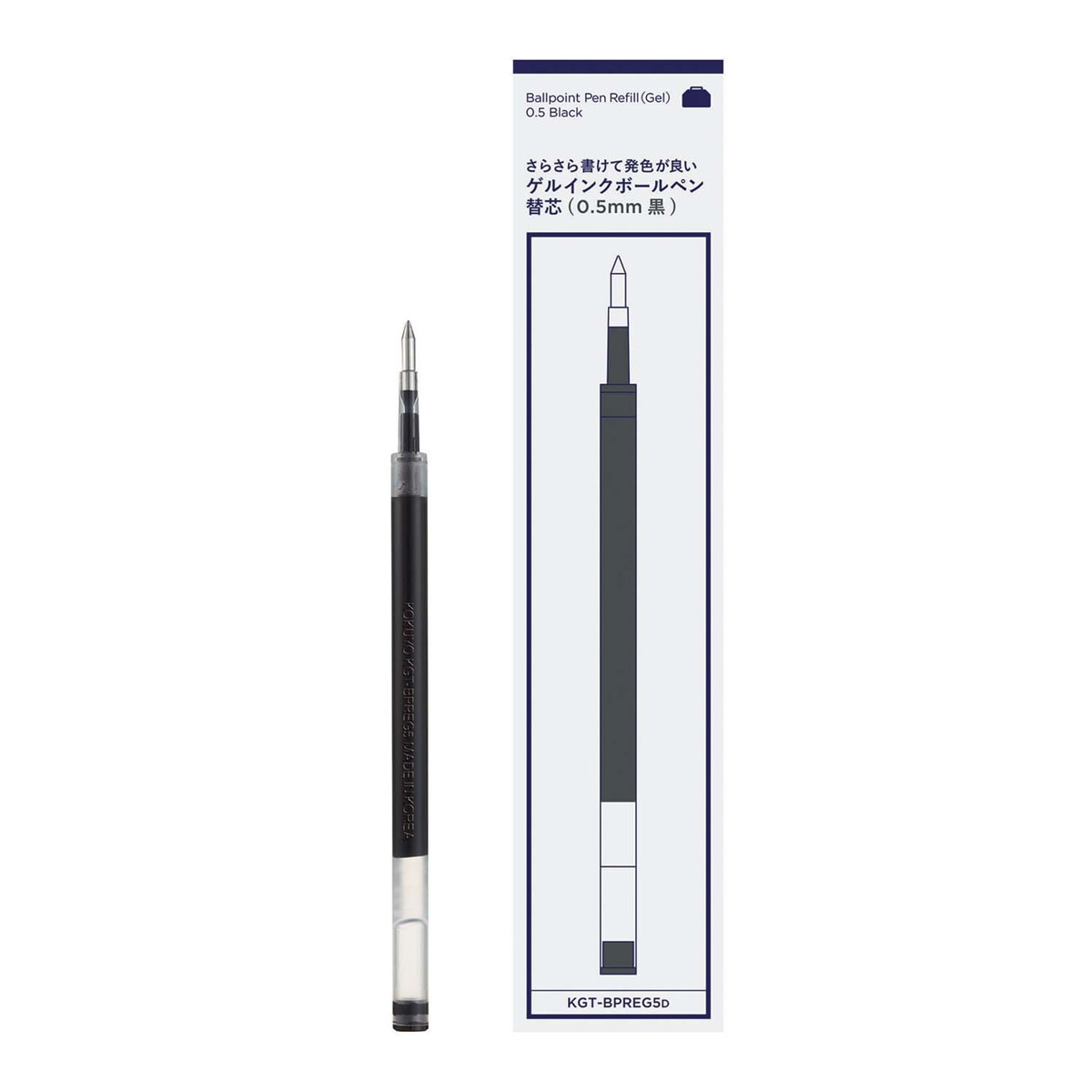 Recambio bolígrafo gel 0.5mm Kokuyo Good Tools negro Negro-9
