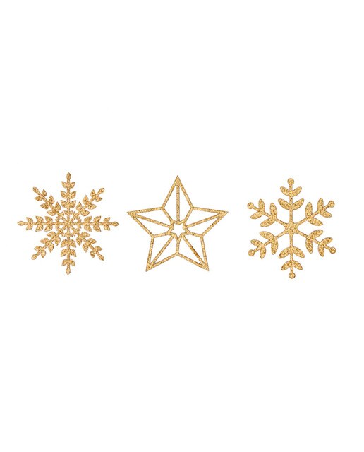 Pack de 8 unidades de adornos perfurados Estrela dourados 2