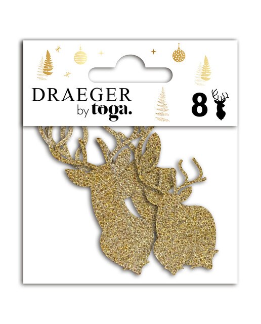 Pack de 8 unidades de adornos perfurados Rena dourados 1