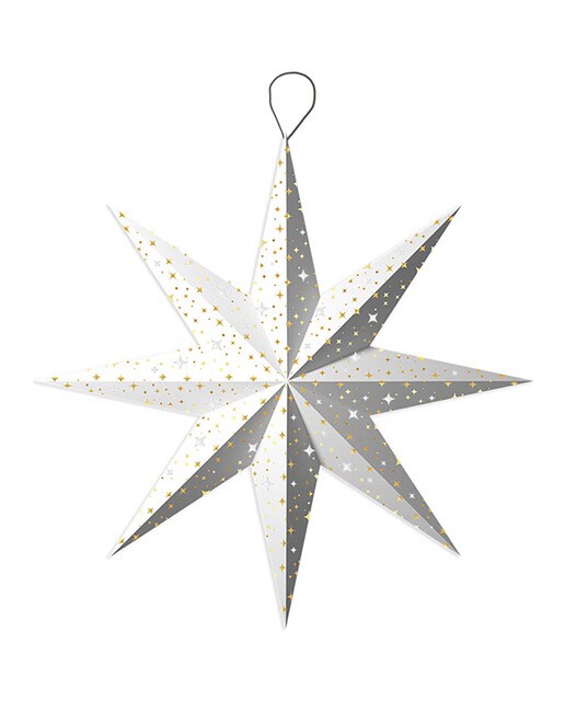 Imagen 0 de Estrella decorativa automontable 58 cm Draeger blanca y dorada