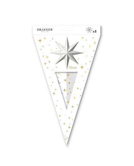 Estrella decorativa automontable 58 cm Draeger blanca y dorada Blanco / Dorado-2