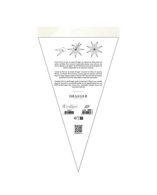 Estrella decorativa automontable 58 cm Draeger blanca y dorada Blanco / Dorado-3