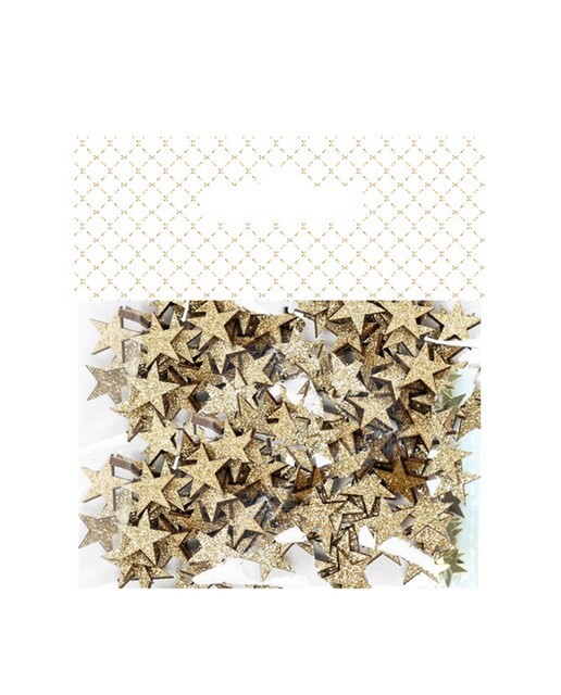Embalagem 300 Estrelinhas com Glitter - Dourado Dourado-2
