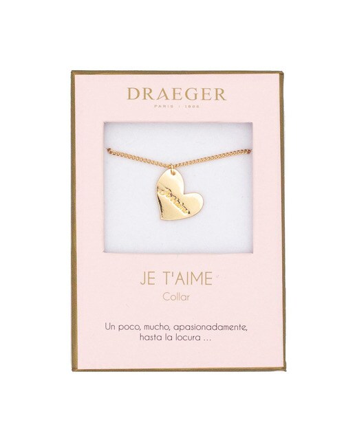 Colar dourado Coração Je T'aime sem níquel Dourado-1
