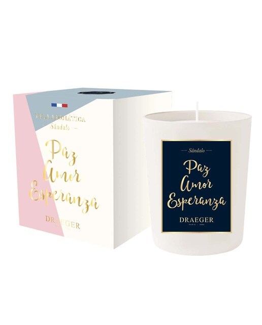 Vela Fragrância Sândalo Paz Amor Esperança 1