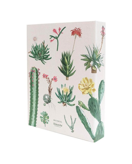 Álbum de Fotografia 200 Bolsos 13X20 cm Botanical Cacti 22,5x5,5x28,5 Verde Verde / Bege-2