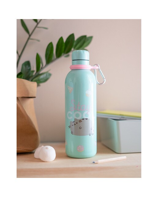 Garrafa Metálica Hot&Cold 500 ml Pusheen 8x8x25 Verde Verde / Castanho-4