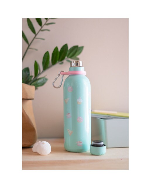 Garrafa Metálica Hot&Cold 500 ml Pusheen 8x8x25 Verde Verde / Castanho-5