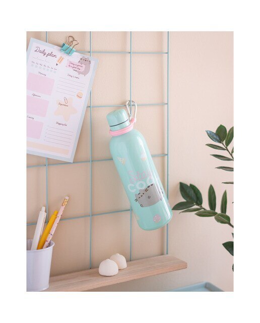 Garrafa Metálica Hot&Cold 500 ml Pusheen 8x8x25 Verde Verde / Castanho-7