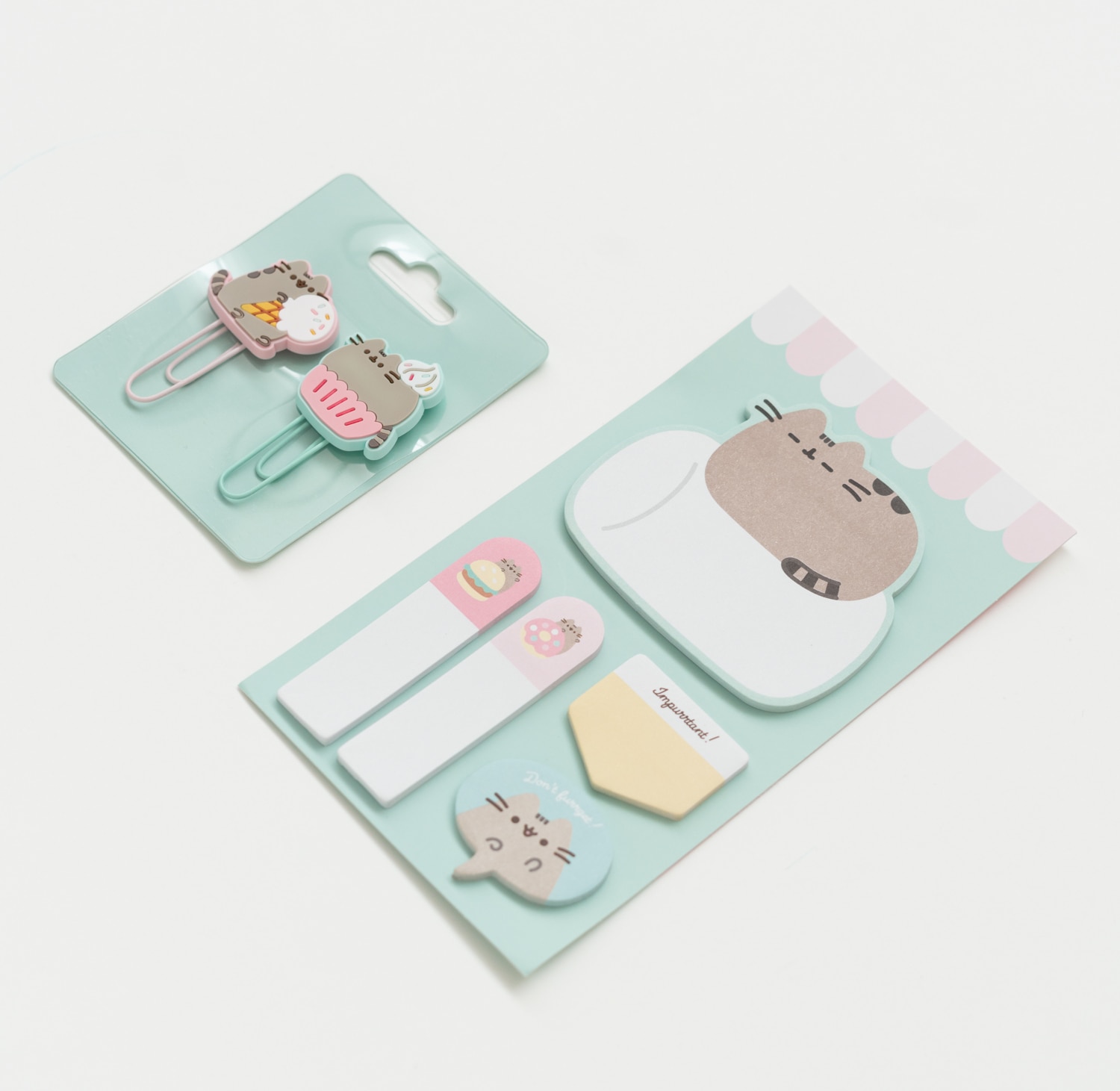 Kit de papelaria Pusheen 25x15x2 Verde Verde / Rosa-3