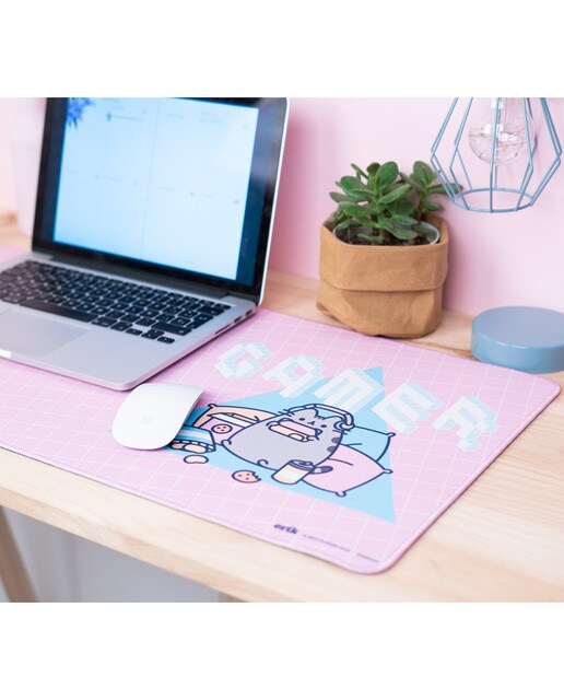Protetor de Mesa XI Pusheen 80x35x0,4 Rosa Rosa / Azul-9