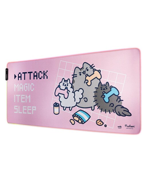 Imagem 0 de Protetor de mesa Xxl Con Luz Led Pusheen 90x40x0,4 Rosa