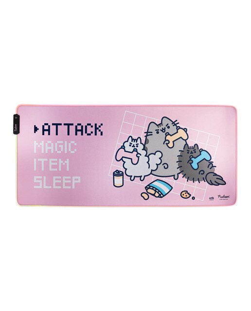 Protetor de mesa Xxl Con Luz Led Pusheen 90x40x0,4 Rosa Rosa / Castanho-2