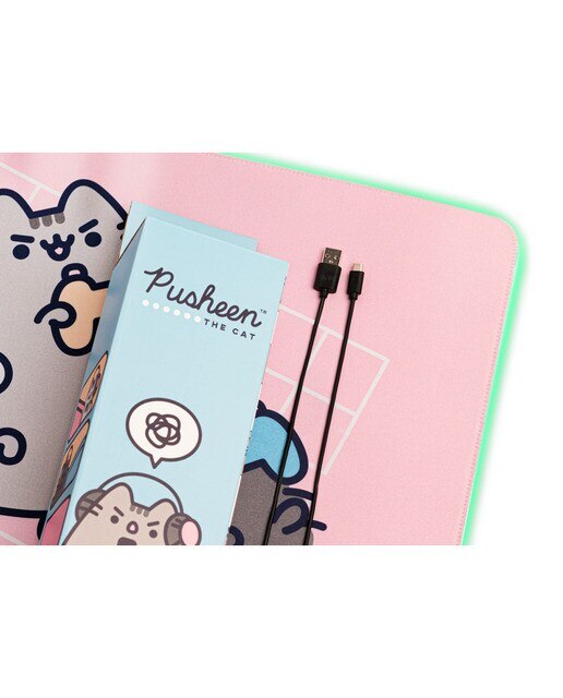 Protetor de mesa Xxl Con Luz Led Pusheen 90x40x0,4 Rosa Rosa / Castanho-5