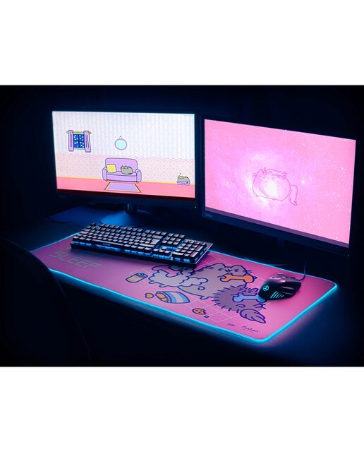 Protetor de mesa Xxl Con Luz Led Pusheen 90x40x0,4 Rosa Rosa / Castanho-6