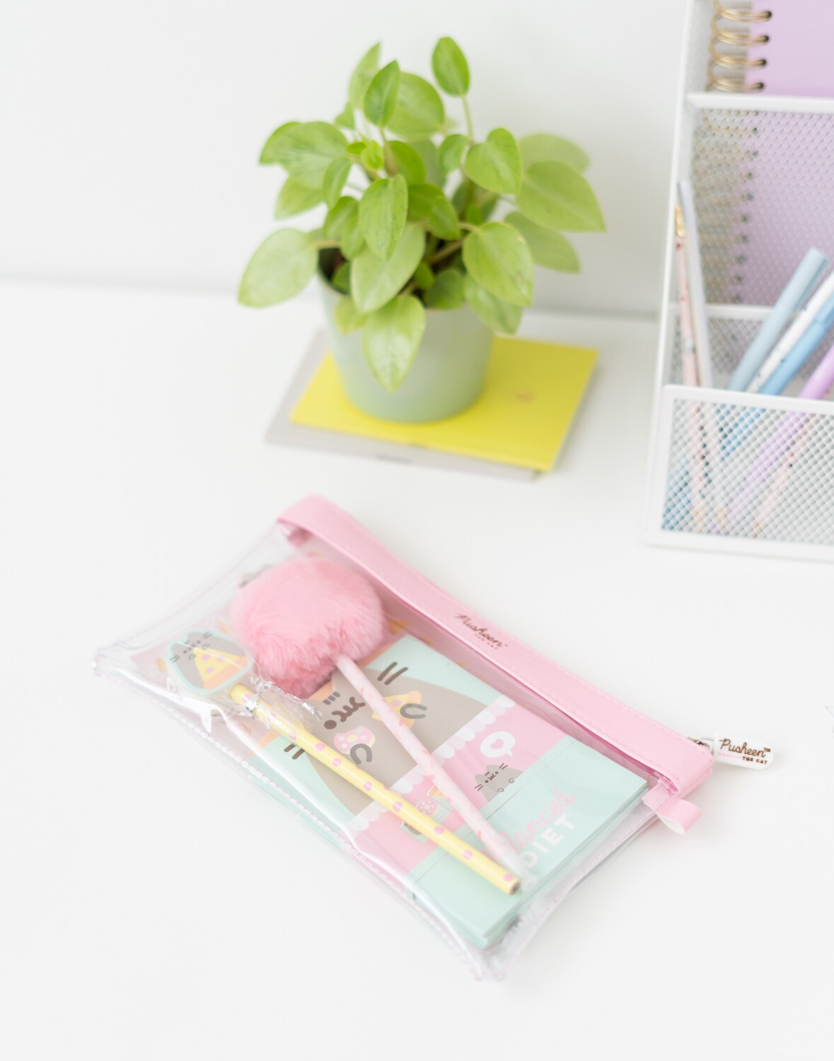 Conjunto de Escrita Pusheen 25x15x2 Rosa Rosa / Verde-5