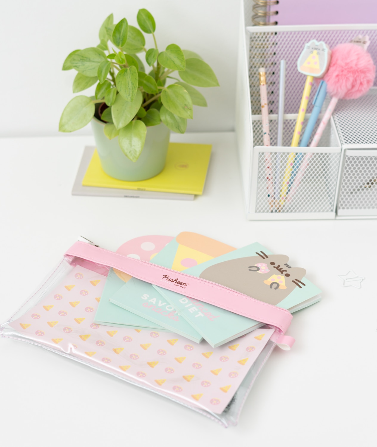 Conjunto de Escrita Pusheen 25x15x2 Rosa Rosa / Verde-6