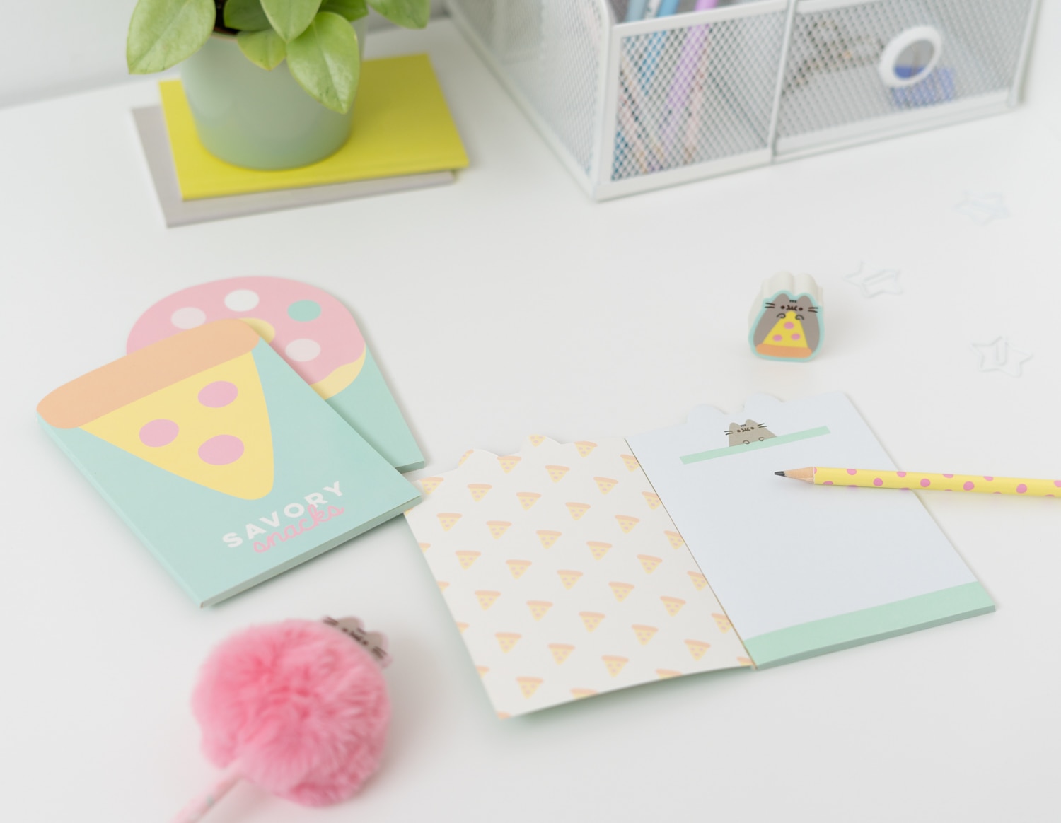 Conjunto de Escrita Pusheen 25x15x2 Rosa Rosa / Verde-7