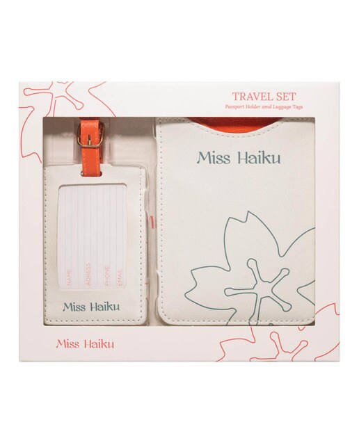 Conjunto de Viagem Miss Haiku 21x18,1x2 Branco Branco / Laranja-1