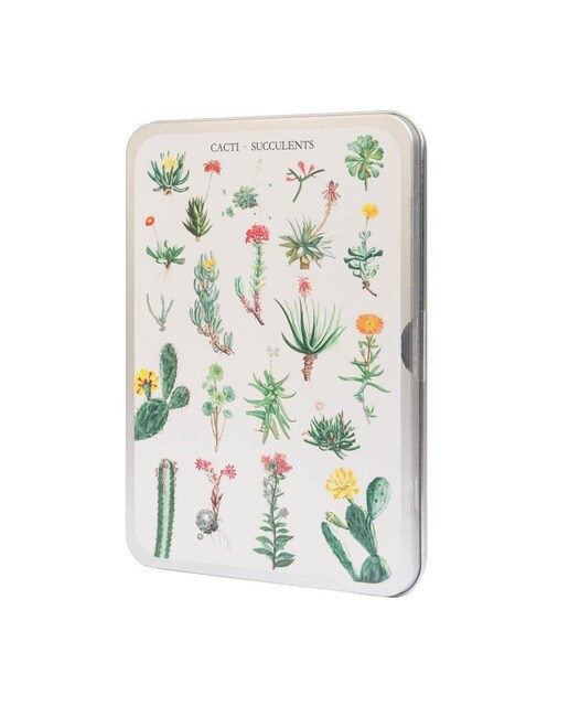 Puzzle 100 Peças com Caixa Metálica Botanical Cacti - Verde e Bege Verde / Bege-1