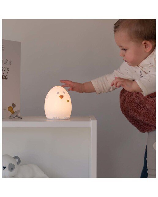 Candeeiro Luz Noturno Infantil Eggie - Branco e Laranja Branco / Laranja-7