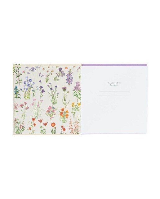 Álbum Foto 24 Páginas Autoadesivas Botanical Wild Flowers 16x16 cm - Branco Branco / Lilás-3