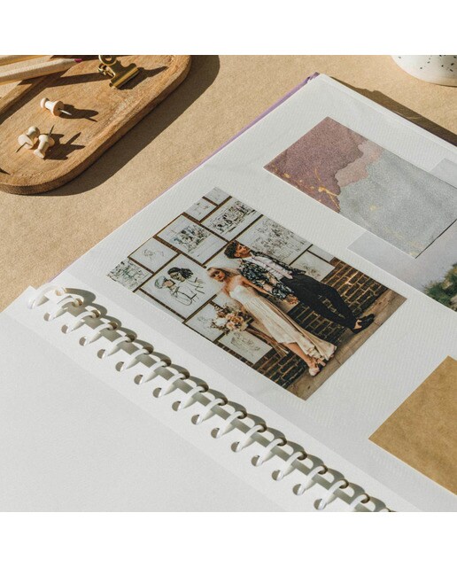 Álbum Foto 30 Páginas Autoadesivas Botanical Wild Flowers, 24x32 cm - Branco Branco / Lilás-4