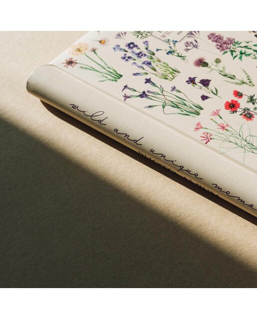 Álbum Foto 30 Páginas Autoadesivas Botanical Wild Flowers, 24x32 cm - Branco Branco / Lilás-6