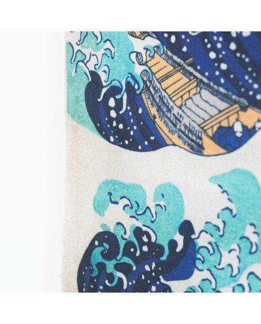 Bandeirola The Great Wave Off Kanagawa de Madeira - Branco Branco / Azul-3