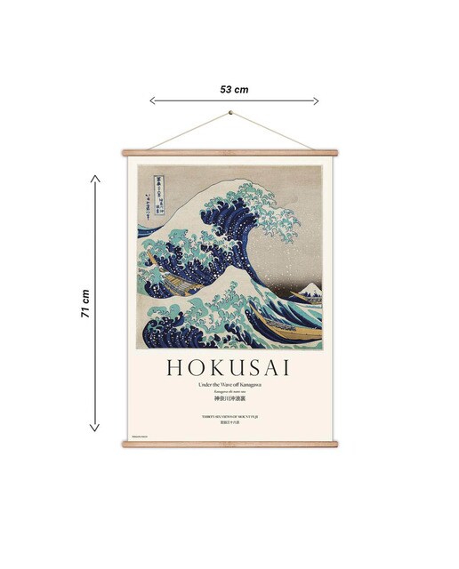 Bandeirola The Great Wave Off Kanagawa de Madeira - Branco Branco / Azul-5