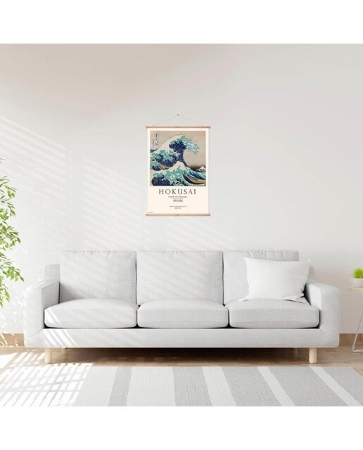 Bandeirola The Great Wave Off Kanagawa de Madeira - Branco Branco / Azul-7