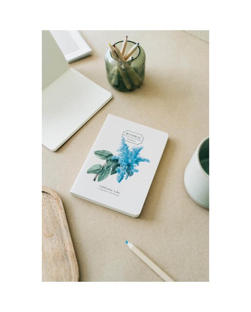 Pack 3 Cadernos Botanical Wild Flowers A6 - Branco Branco / Lilás-5