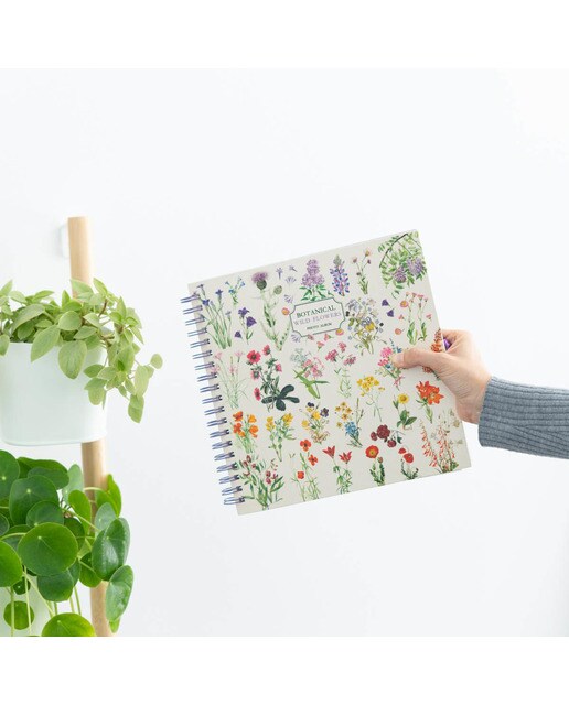 Scrapbook Photo Album 40 páginas Botanical Wild Flowers 26x26 cm - Branco Branco / Verde-4