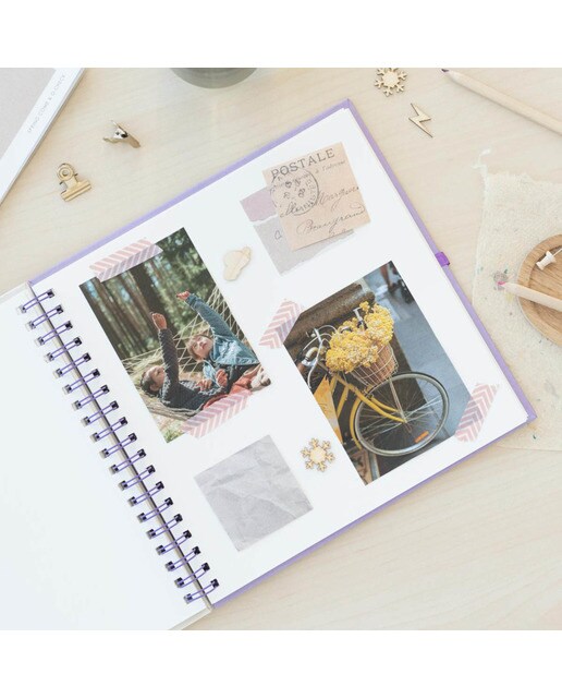 Scrapbook Photo Album 40 páginas Botanical Wild Flowers 26x26 cm - Branco Branco / Verde-6