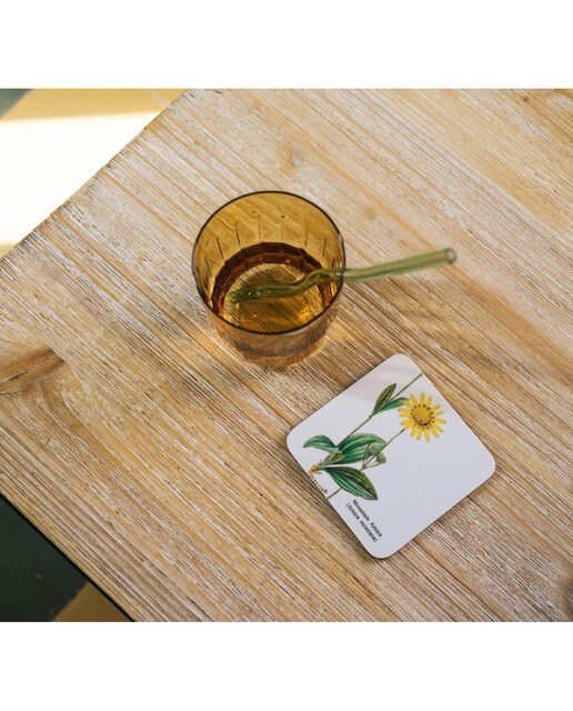 Conjunto 4 Bases de Copo Botanical Wild Flowers - Branco Branco / Lilás-9