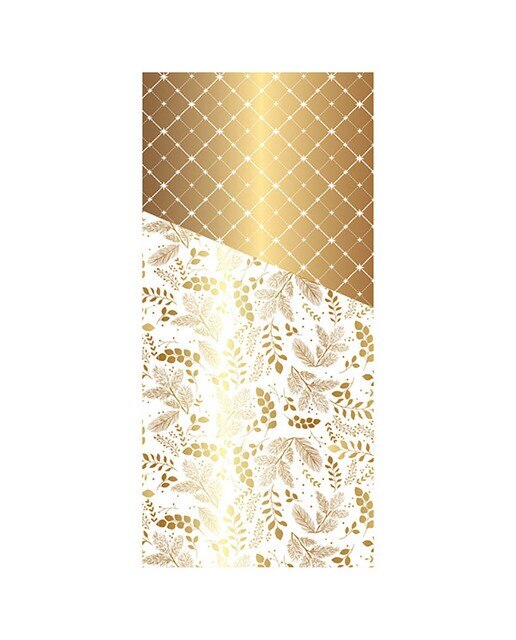 Conjunto de 8 Faqueiros - Branco e Dourado Dourado / Branco-3