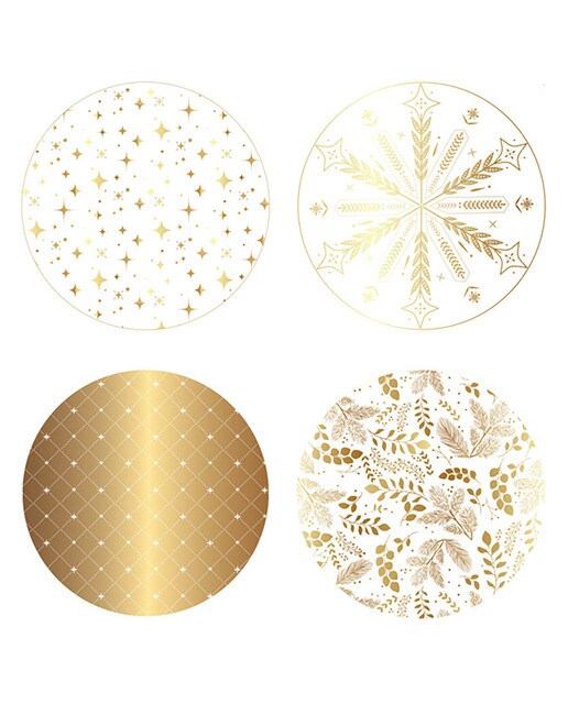 Conjunto 4 Pousa Copos - Dourado e Branco Dourado / Branco-1