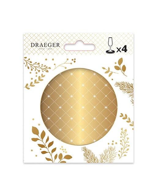 Conjunto 4 Pousa Copos - Dourado e Branco Dourado / Branco-2
