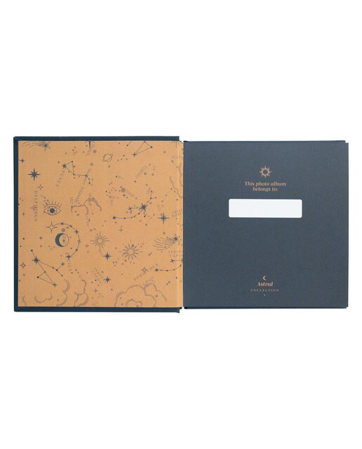 Álbum Fotos 24 Páginas Autoadesivas Astral 16x16 cm - Azul Azul / Dourado-3